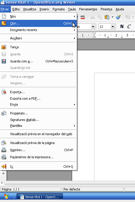 10 OpenOffice instal·lat