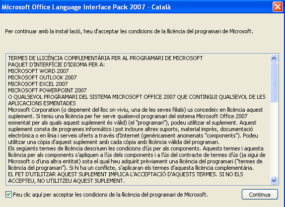 Llicència Office2007