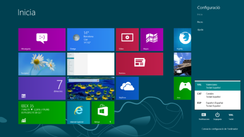 Windows 8 en valencià